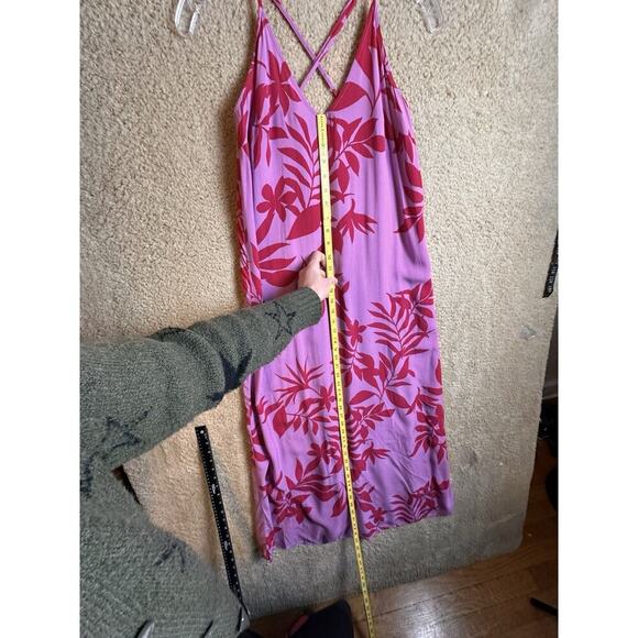Old Navy Maxi Dress Size M Cross Back Strappy Summer Sun Tropical Resort Wear - Picture 15 of 16